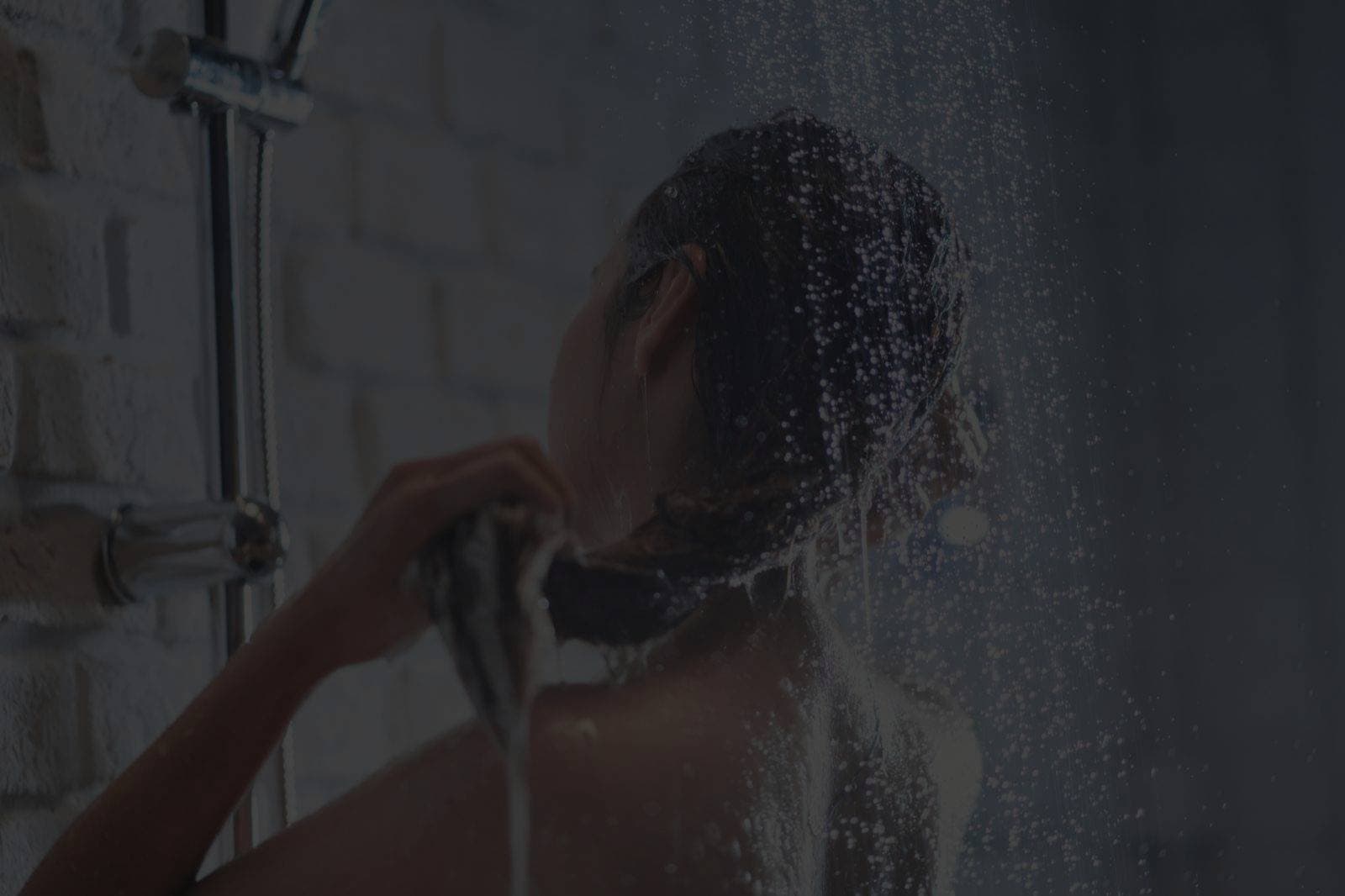 Iron-stained shower